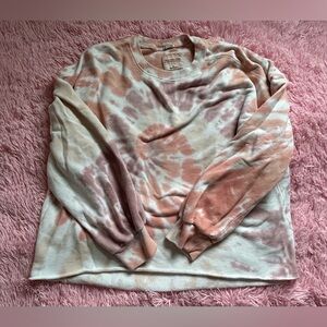 Abercrombie & Fitch Pink and White Tie-Dye Sweatshirt